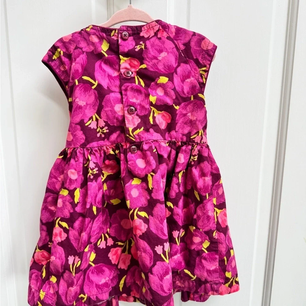 Genuine Kids OshKosh B'gosh 4T Girls Pink Floral Short Sleeve Dress